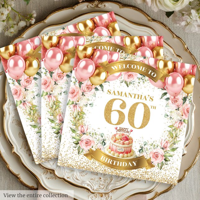 Servilleta De Papel Fancy Boho 60th Birthday Napkins Bloom Estética (Fancy Boho 60th Birthday Napkins Bloom Aesthetic

)