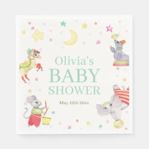 Servilleta De Papel Fancy Circus Carnival Animals Baby Shower