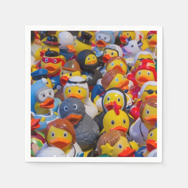 Servilleta De Papel Fancy Dressed Yellow Plastic Ducks (Anverso)