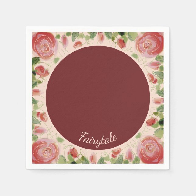 Servilleta De Papel Fancy Fairy Tale Flowe (Anverso)