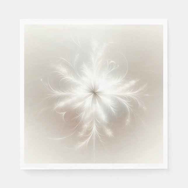 Servilleta De Papel Fancy Fractal Snowflakes (Anverso)