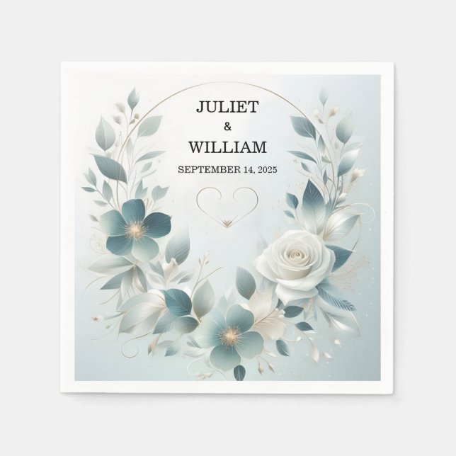 Servilleta De Papel Fancy Glam Metalizado brillante Boda de plata de g (Anverso)