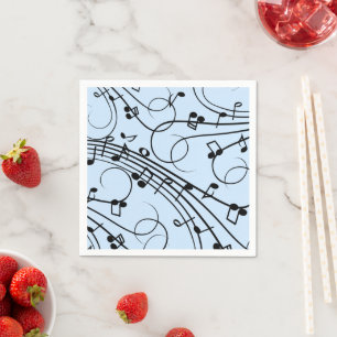 Servilleta De Papel Fancy Music Notes Blue