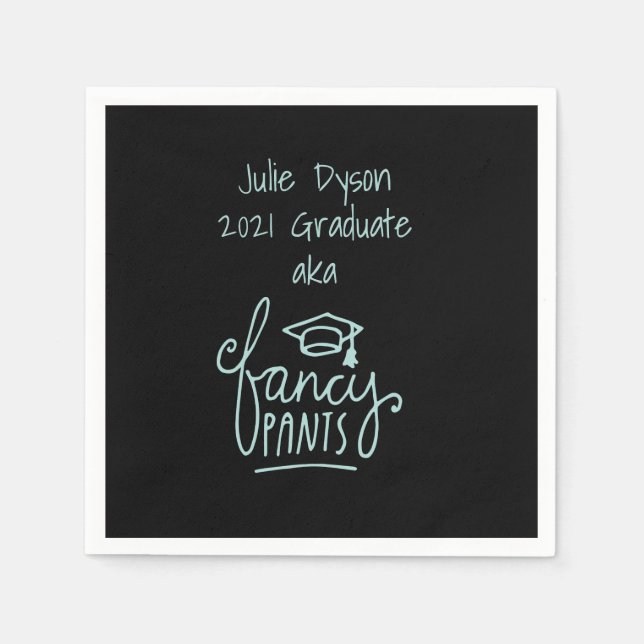 Servilleta De Papel Fancy Pants Funny Graduation Personalizado (Anverso)