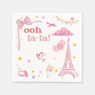 Servilleta De Papel Fancy Pink Paris Eiffel Tower Fiesta Papel Napkin