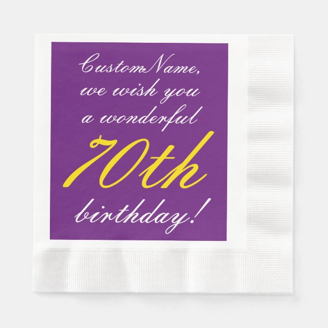 Servilleta De Papel Fancy Style 70th Birthday Paper Napkins (Anverso)