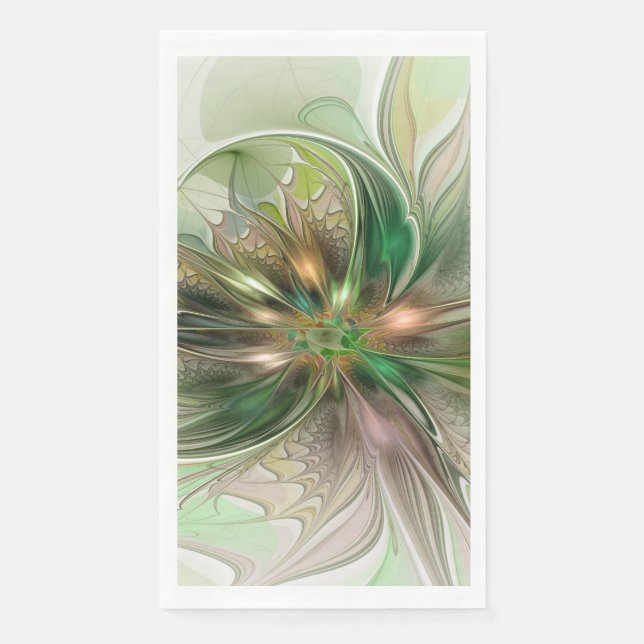 Servilleta De Papel Fantasía abstracta moderna colorida fractal (Anverso)