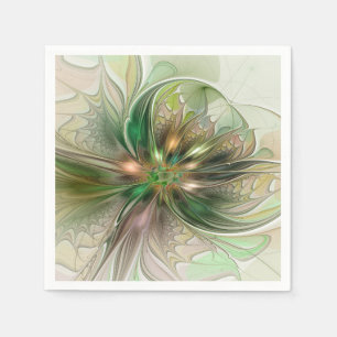 Servilleta De Papel Fantasía abstracta moderna y colorida de flor frac