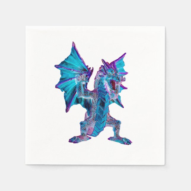 Servilleta De Papel Fantasía Aqua Dragon x 50 (Anverso)