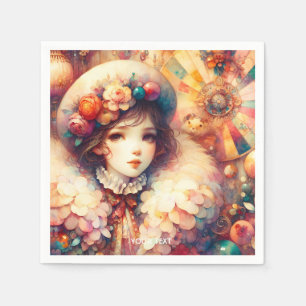 Servilleta De Papel Fantasía Chica lindo Pastel rosa