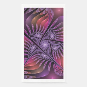 Servilleta De Papel Fantasía colorida Resumen Trippy Purple Fractal