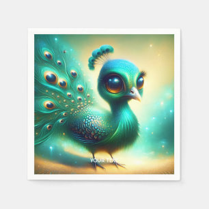 Servilleta De Papel Fantasía Cuesta Bebé Verde Peacock