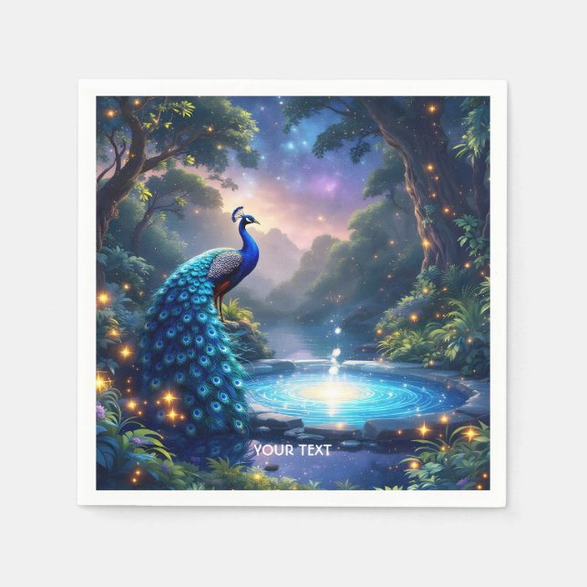 Servilleta De Papel Fantasía Cuesta Noche Peacock (Anverso)