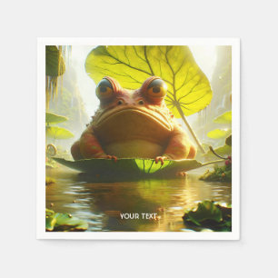 Servilleta De Papel Fantasía Cute Angry Frog Leaf