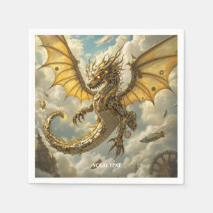 Servilleta De Papel Fantasía Cute Clockwork Dragon Skys
