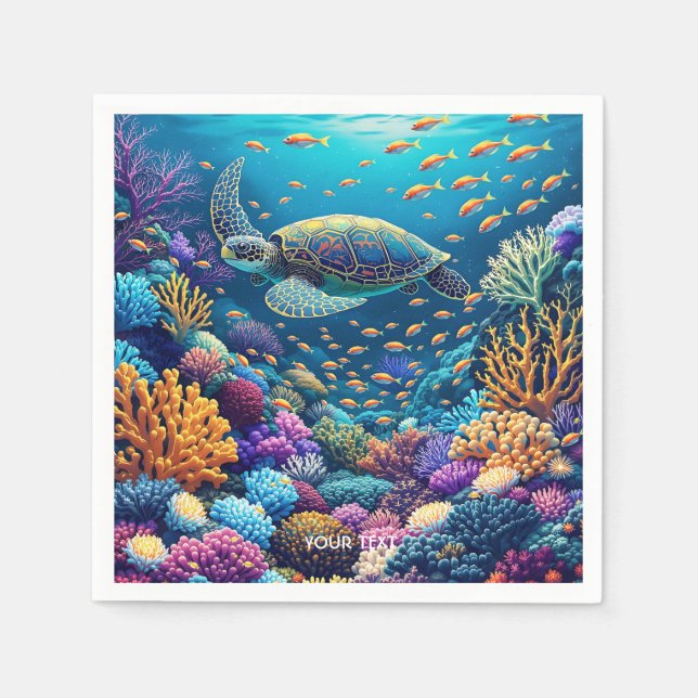Servilleta De Papel Fantasía Cute Coral Reef Turca (Anverso)