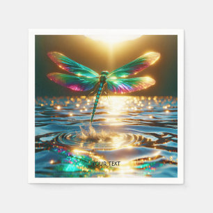 Servilleta De Papel Fantasía Cute Dragonfly Reflexión sobre el agua