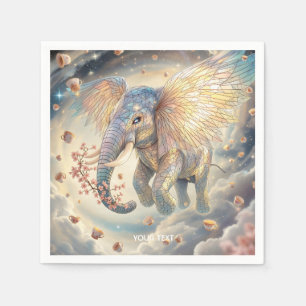 Servilleta De Papel Fantasía Cute Elefante Volador Sakura