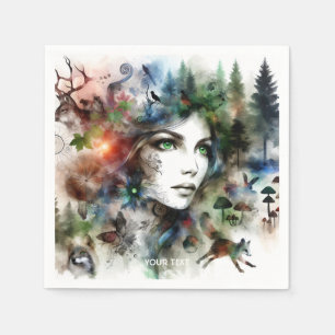 Servilleta De Papel Fantasía Cute Hermosa Creatura Forestal