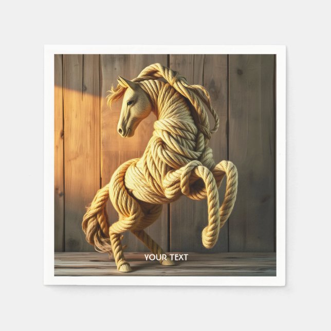 Servilleta De Papel Fantasía Cute Knot Caballo Artado (Anverso)