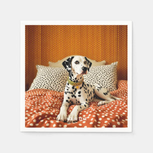 Servilleta De Papel Fantasía Cute Polka Dog