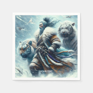 Servilleta De Papel Fantasía cute tigres de invierno de Samurai