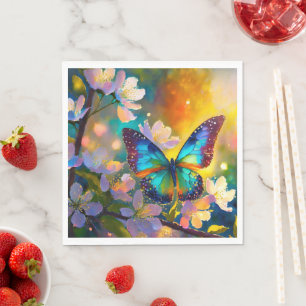 Servilleta De Papel Fantasía de Flor de Cerezo Mariposa Amanecer