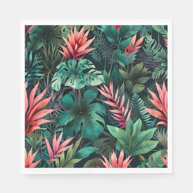 Servilleta De Papel Fantasía de selva tropical (Anverso)