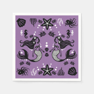 Servilleta De Papel Fantasía de sirena morada