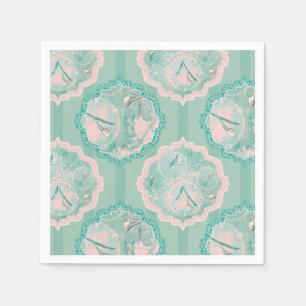 Servilleta De Papel Fantasía de tulipanes verde y rosa