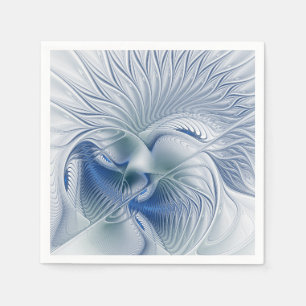 Servilleta De Papel Fantasía dinámica abstracta tonos azules arte frac