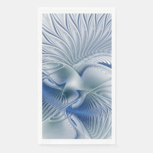 Servilleta De Papel Fantasía dinámica abstracta tonos azules arte frac