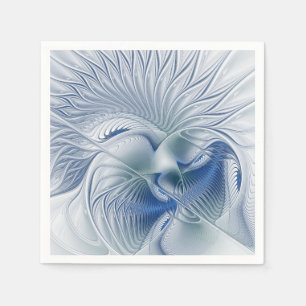 Servilleta De Papel Fantasía dinámica abstracta tonos azules arte frac