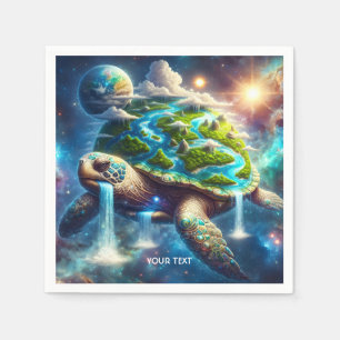 Servilleta De Papel Fantasía Espacio de la tortuga Cuta Tierra