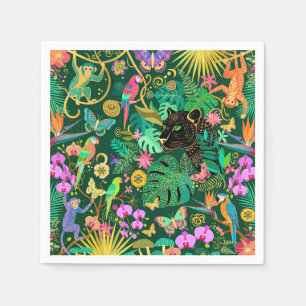 Servilleta De Papel Fantasía Exótica Surrealista de la Jungla