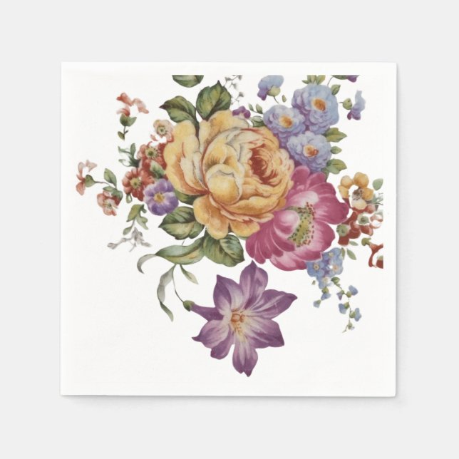 Servilleta De Papel Fantasía Floral  (Anverso)