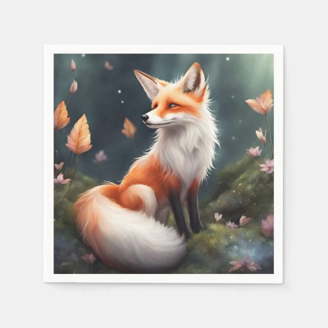 Servilleta De Papel Fantasía Fox Nature Art (Anverso)