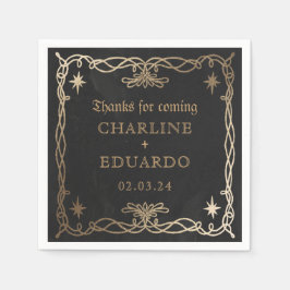 Servilleta De Papel Fantasía gótica celeste Boda de la marfil de oro