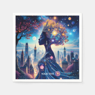Servilleta De Papel Fantasía linda dama negra