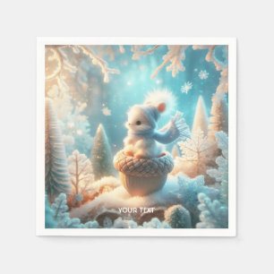 Servilleta De Papel Fantasía linda pequeña y pequeña creatura blanca