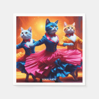 Fantasía lindo y vivo gatos bailando cancés