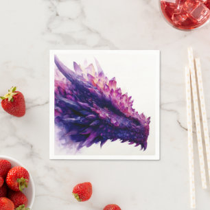 Servilleta De Papel Fantasía Mística Ametista Crystal Dragon Bestia