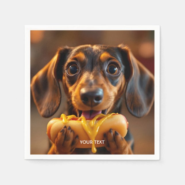 Servilleta De Papel Fantasía Perro lindo Perro caliente (Anverso)