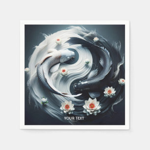 Servilleta De Papel Fantasía Pescado blanco negro