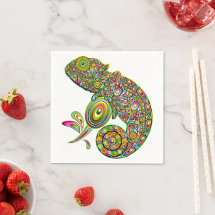 Servilleta De Papel Fantasía psicodélica de Chameleon