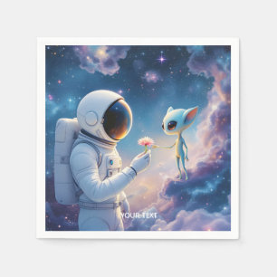 Servilleta De Papel Fantasía suave astronauta flor espacial