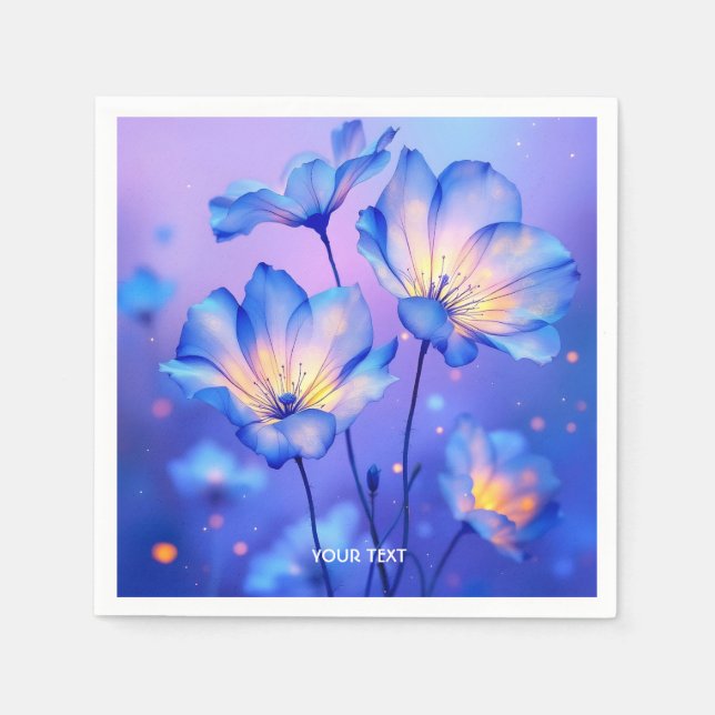 Servilleta De Papel Fantasía suave flor azul suave (Anverso)