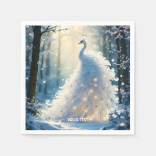 Servilleta De Papel Fantasía suave nieve blanca Peacock