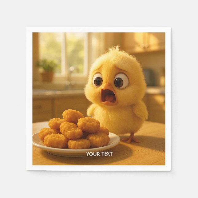 Servilleta De Papel Fantasia tiernos nuggets de pollo bebé (Anverso)