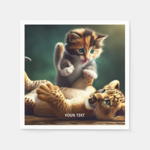 Servilleta De Papel Fantasía Tígre Cuerdo Gatito